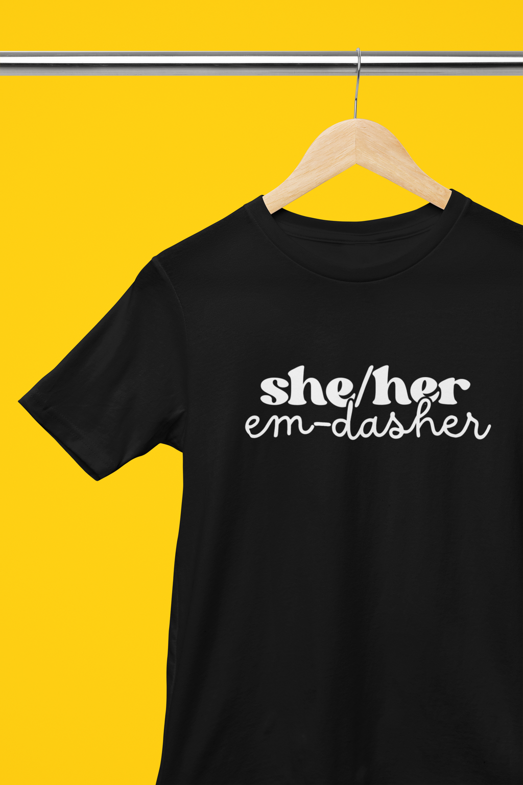 She/Her: Em-Dasher T-Shirt | Unisex | Bella+Canvas
